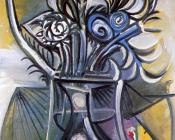 桌上的一瓶花 - 巴勃罗·毕加索